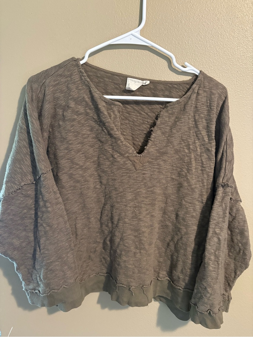 White Crow Washed Taupe Pullover Sweatshirt